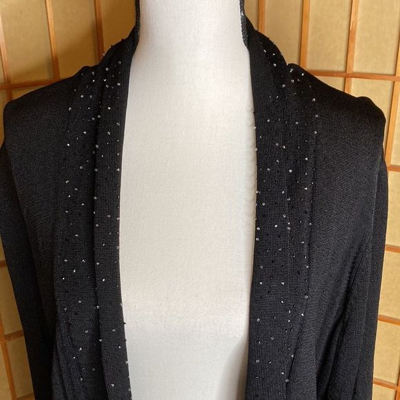 Jones New York Sweater Jacket Black Long Sleeves Open Front Jacket Sweat… - Picture 4 of 12